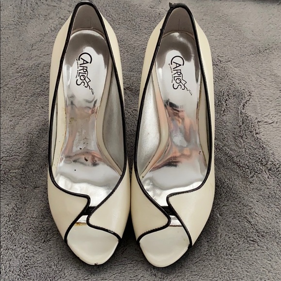 Black and white open toed heels. 7.5M - Picture 1 of 5